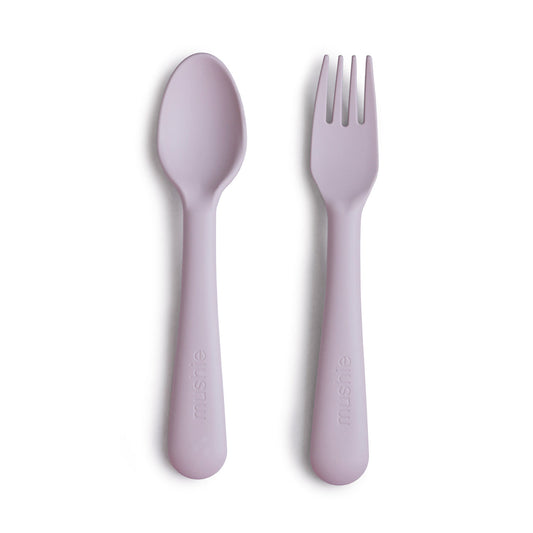 Mushie Fork & Spoon Set | Lilac