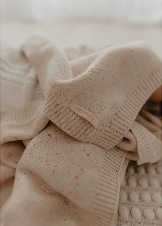 Sprinkle Knit Blanket | Oat - Little Fawny Co.