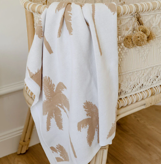Palm Tree Blanket | Tan - Little Fawny Co.